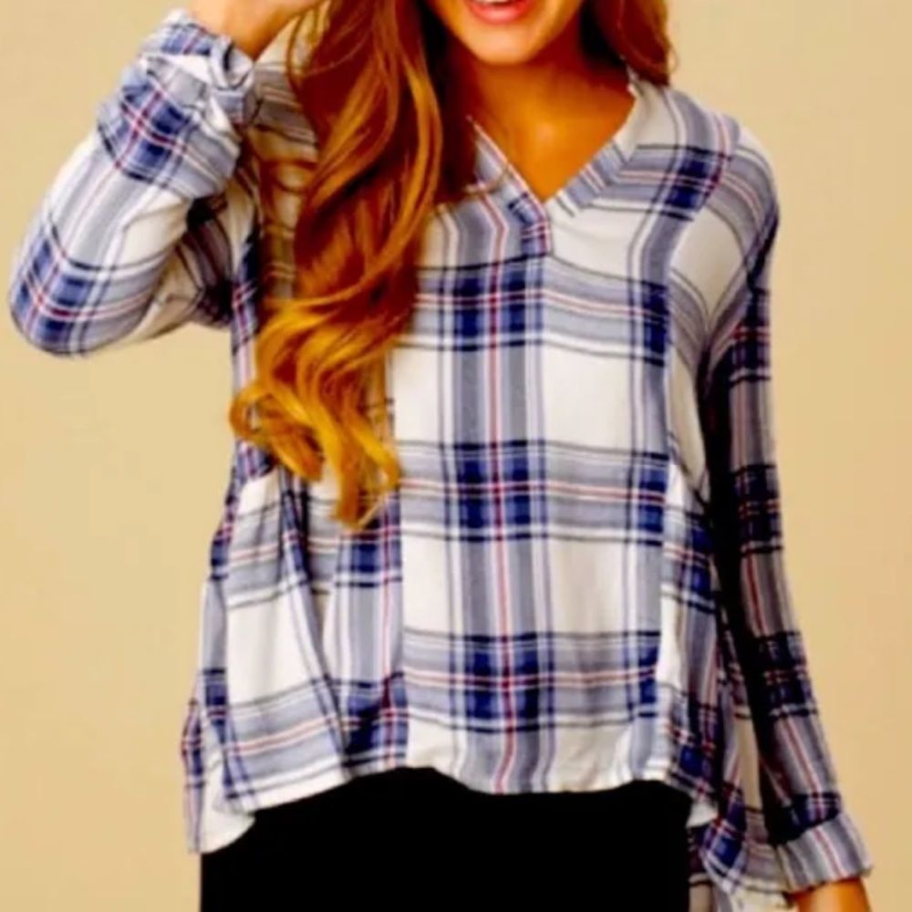 Altar’d State Cordera Plaid Flannel Top Women’s Large